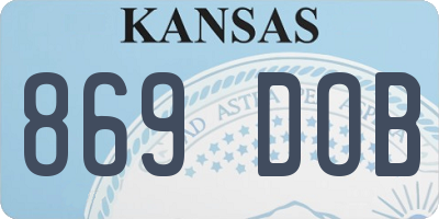 KS license plate 869DOB