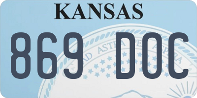 KS license plate 869DOC