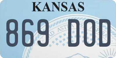 KS license plate 869DOD