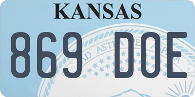 KS license plate 869DOE