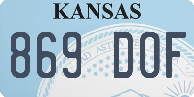 KS license plate 869DOF