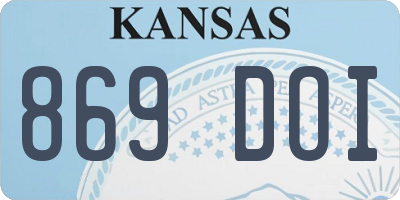 KS license plate 869DOI