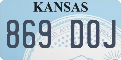 KS license plate 869DOJ