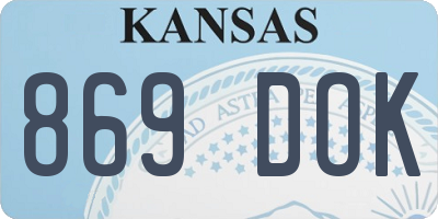KS license plate 869DOK