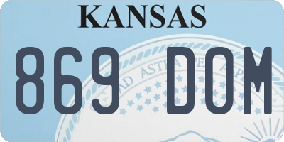 KS license plate 869DOM
