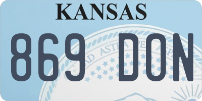 KS license plate 869DON