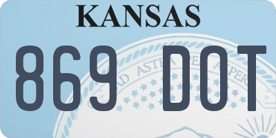 KS license plate 869DOT