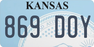 KS license plate 869DOY