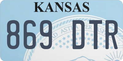 KS license plate 869DTR