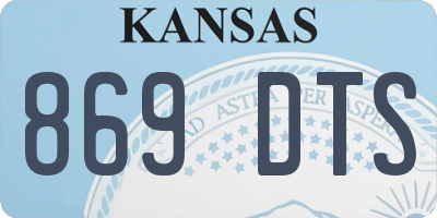KS license plate 869DTS