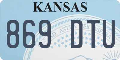 KS license plate 869DTU