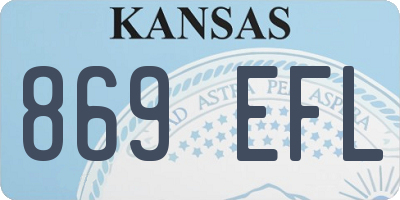 KS license plate 869EFL