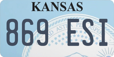 KS license plate 869ESI