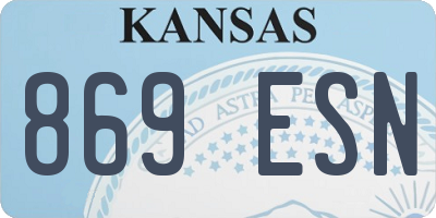 KS license plate 869ESN