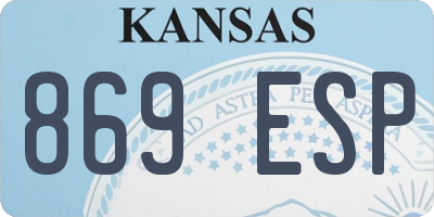 KS license plate 869ESP