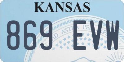 KS license plate 869EVW