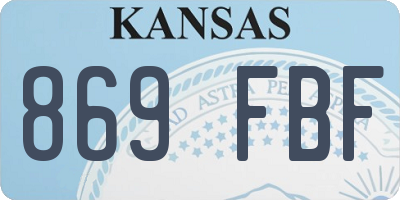 KS license plate 869FBF
