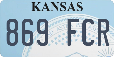 KS license plate 869FCR