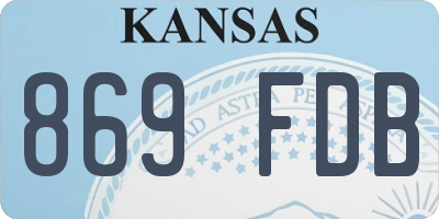 KS license plate 869FDB