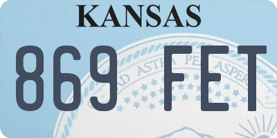 KS license plate 869FET