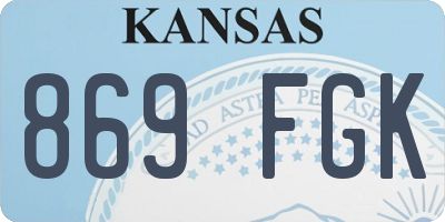 KS license plate 869FGK