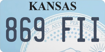 KS license plate 869FII
