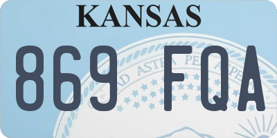KS license plate 869FQA