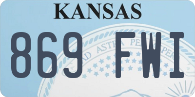 KS license plate 869FWI