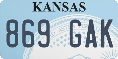 KS license plate 869GAK