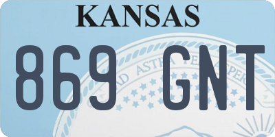 KS license plate 869GNT