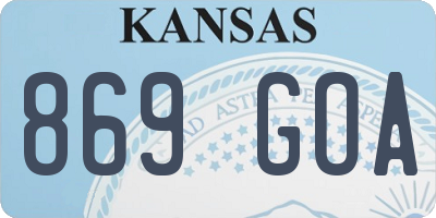 KS license plate 869GOA