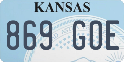KS license plate 869GOE