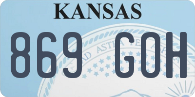 KS license plate 869GOH
