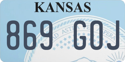 KS license plate 869GOJ