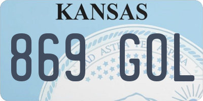 KS license plate 869GOL