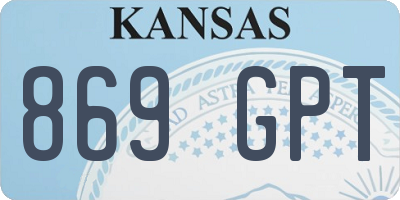 KS license plate 869GPT