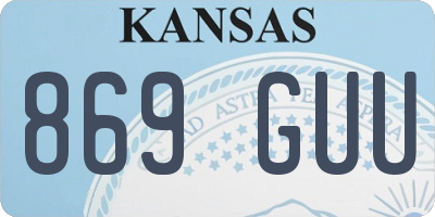 KS license plate 869GUU