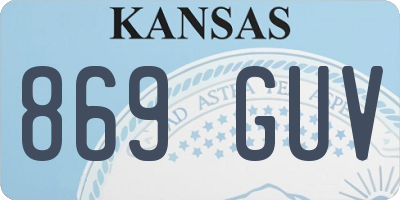 KS license plate 869GUV