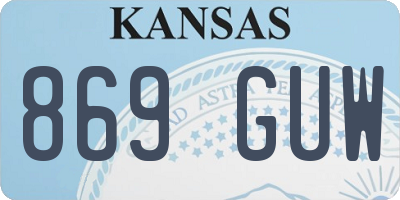 KS license plate 869GUW