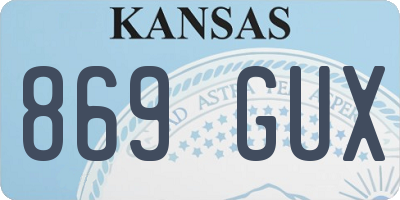 KS license plate 869GUX