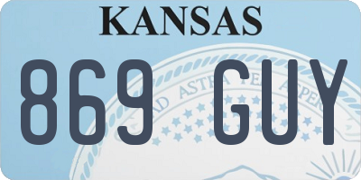 KS license plate 869GUY