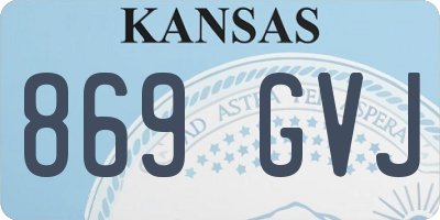 KS license plate 869GVJ