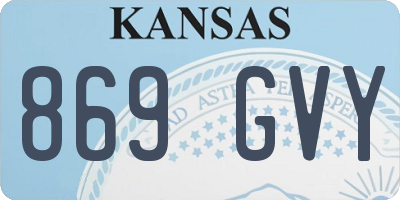 KS license plate 869GVY