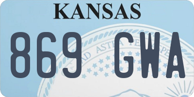 KS license plate 869GWA