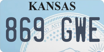 KS license plate 869GWE