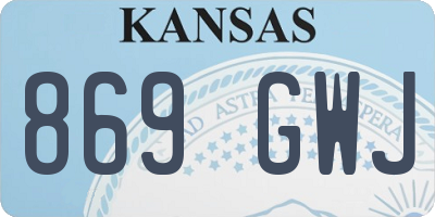 KS license plate 869GWJ