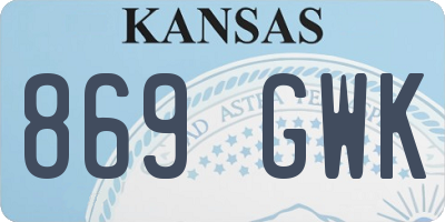 KS license plate 869GWK