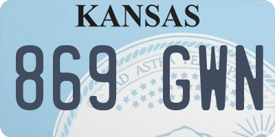 KS license plate 869GWN