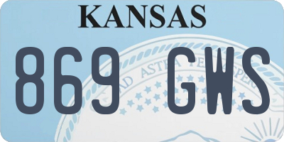 KS license plate 869GWS