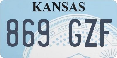 KS license plate 869GZF